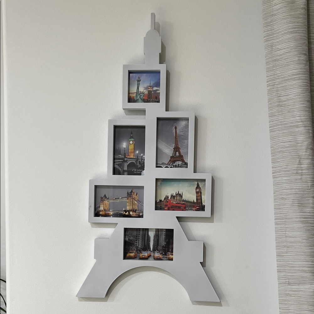 White Eiffel Tower Photo Frame